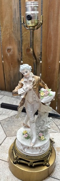 Used Vintage Porcelain Figurine Table Lamp